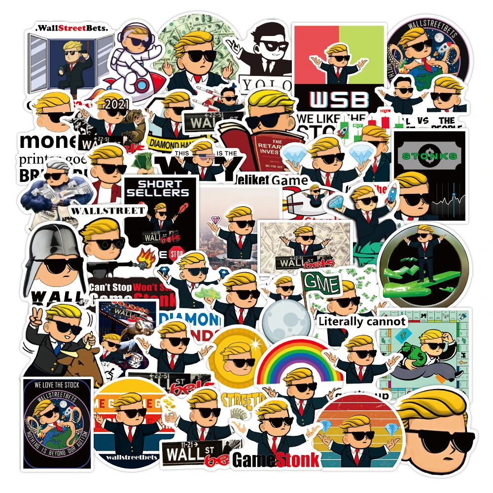 Наклейка на стену улицы, удаляющая мышцы, версия веера биткоина, мультяшная аниме Водонепроницаемая наклейка