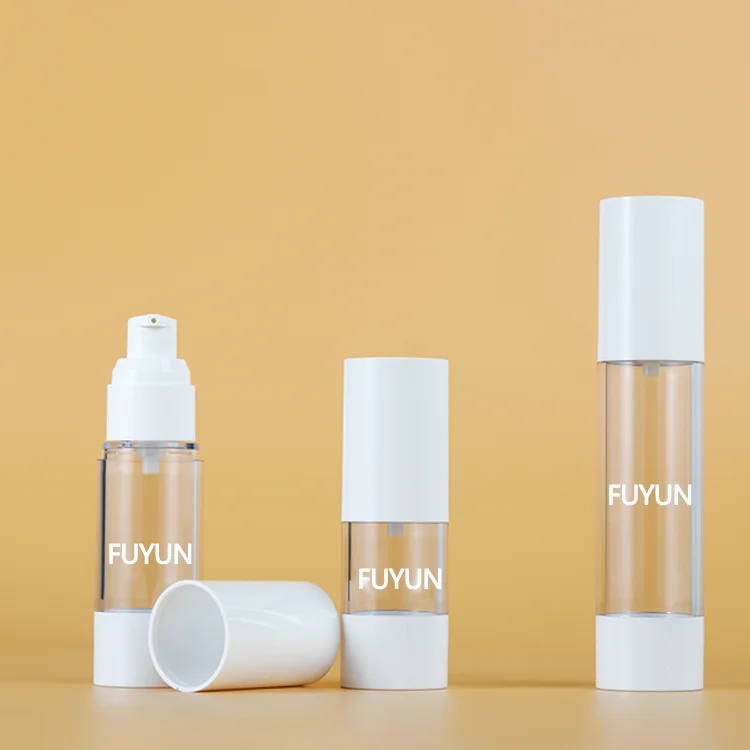 Fuyun in Stock Cosmetic Packaging Plastic Spray Bottle 5ml 10ml 15ml 30ml 50ml Vacuum Clear Airless Pump Bottle