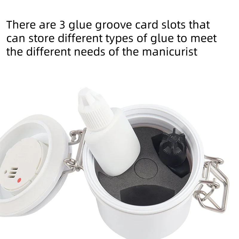 Pinky leem Hot sale black white pink colour eyelash Adhesive storage container  with hygrometer thermometer