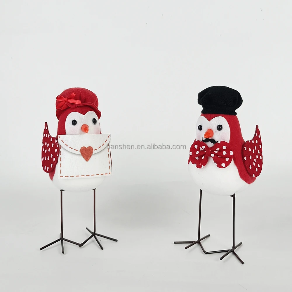 Manufacturers Sublimation Artificial Craft Red Standing bird  Decoration Christmas Decor Robin Bird
