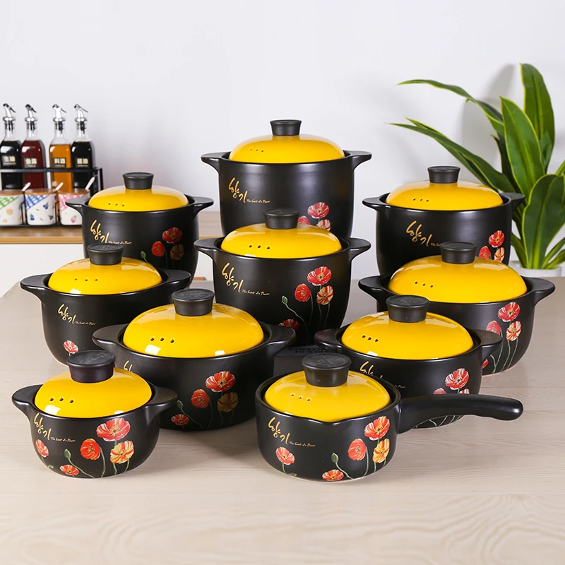 korean color ceramic casserole suppliers non stick ensemble  hot pot  ceramic pots with lids  ceramic casserole pots