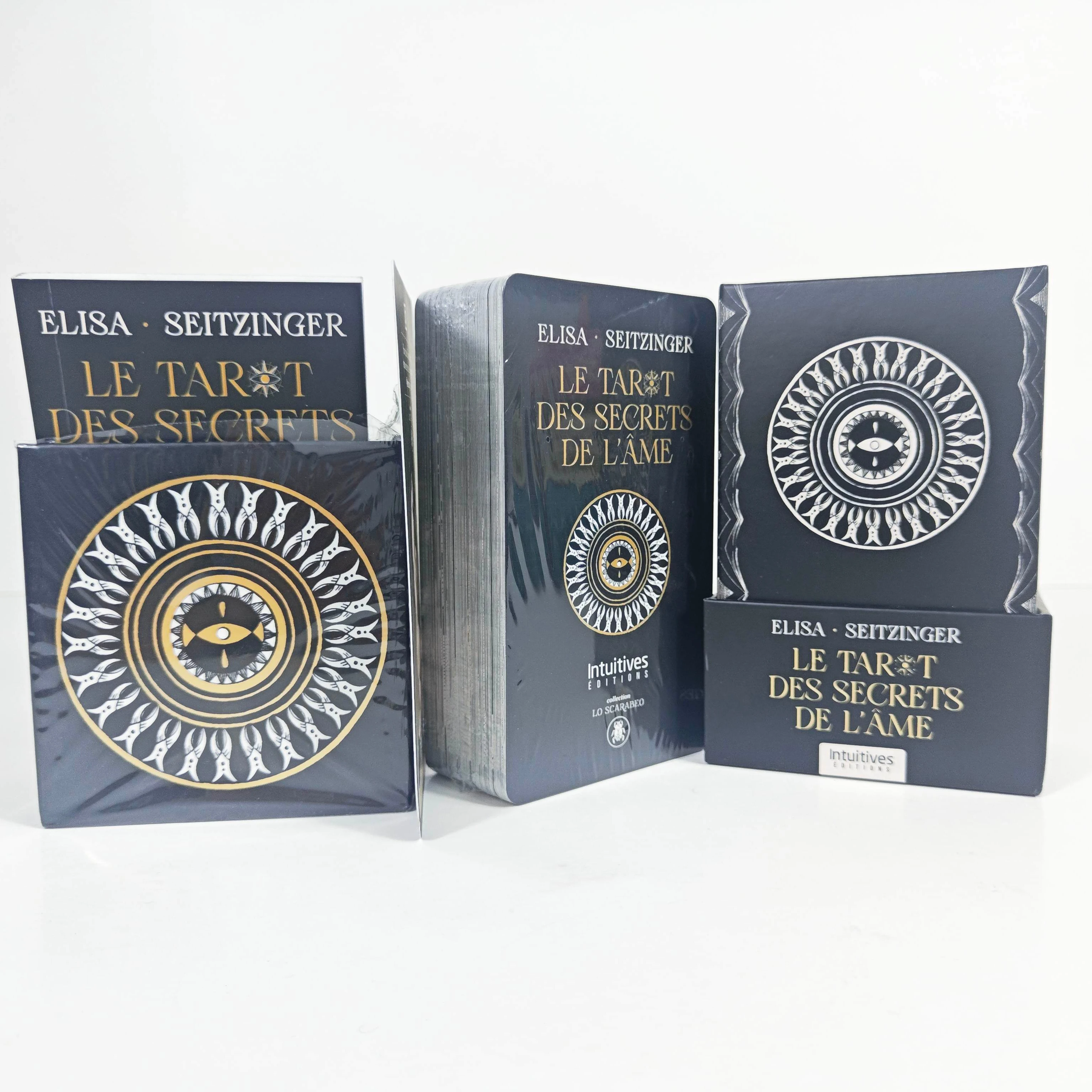Custom logo  box wrap plastic film with guide book playing cards customized printing tarot cards
