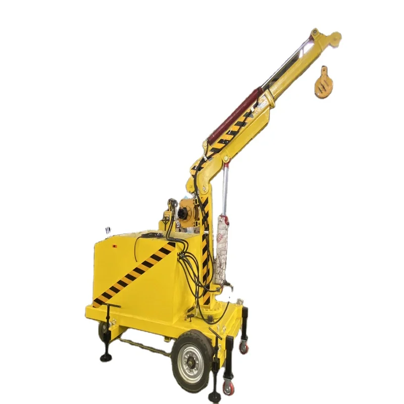Workshop machine tool warehouse round car handling electric full hydraulic crane battery walking mobile small crane