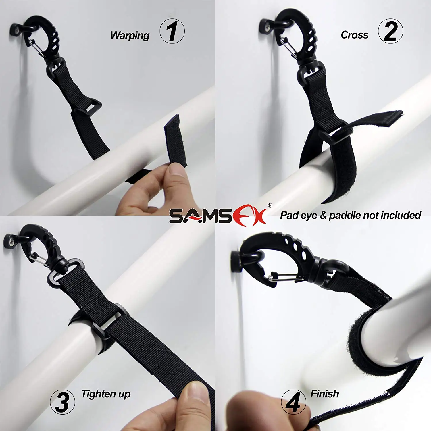 SAMSFX Fishing Kayak Paddle Clip Kayak Paddle Storage Rack Straps Belt Kayak Paddle Holder Hanger