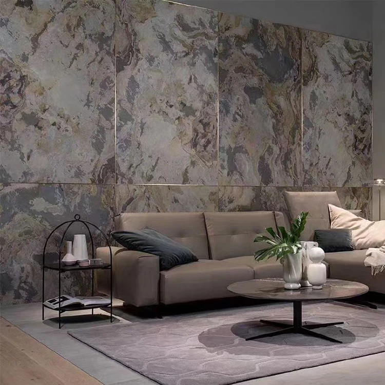 Натуральный 0,8 мм ультратонкий сланец фоновая стена гибкий каменный шпон