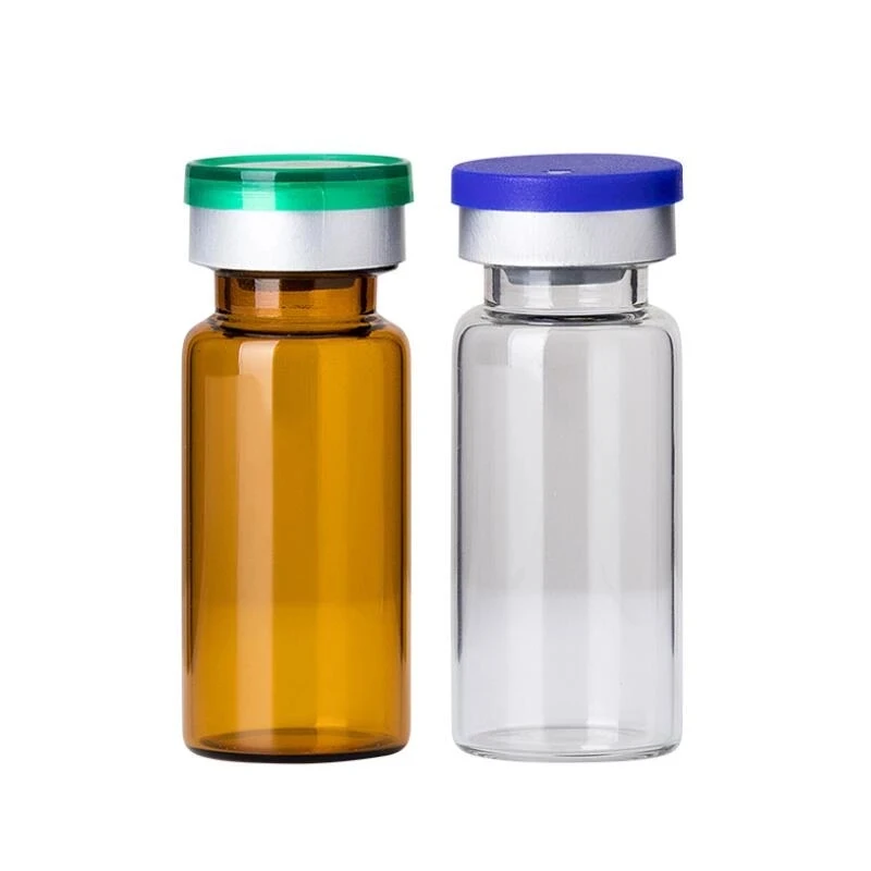 Supplier RUIPACK OEM Wholesale Hot Sale 10ml Transparent Amber Glass Vial with Flip Top Cap Rubber Stopper Injection Penicillin Bottle