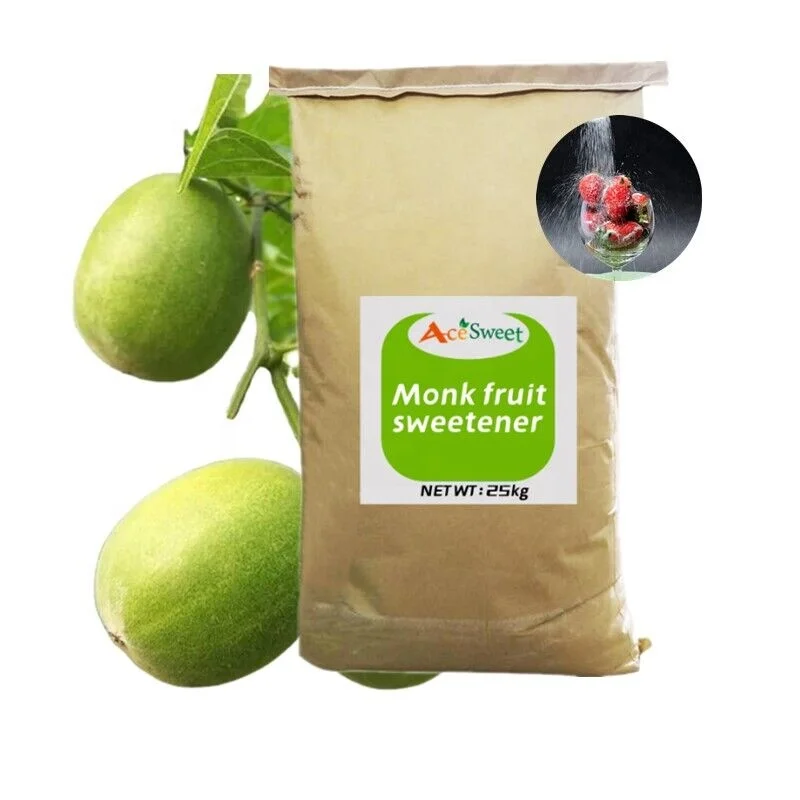 Keto Food Grade Monk Fruit Erythritol Candy Cheap Price 0 Calorie Monk Fruit Sweetener Healthy Organic Food Allulose Powder
