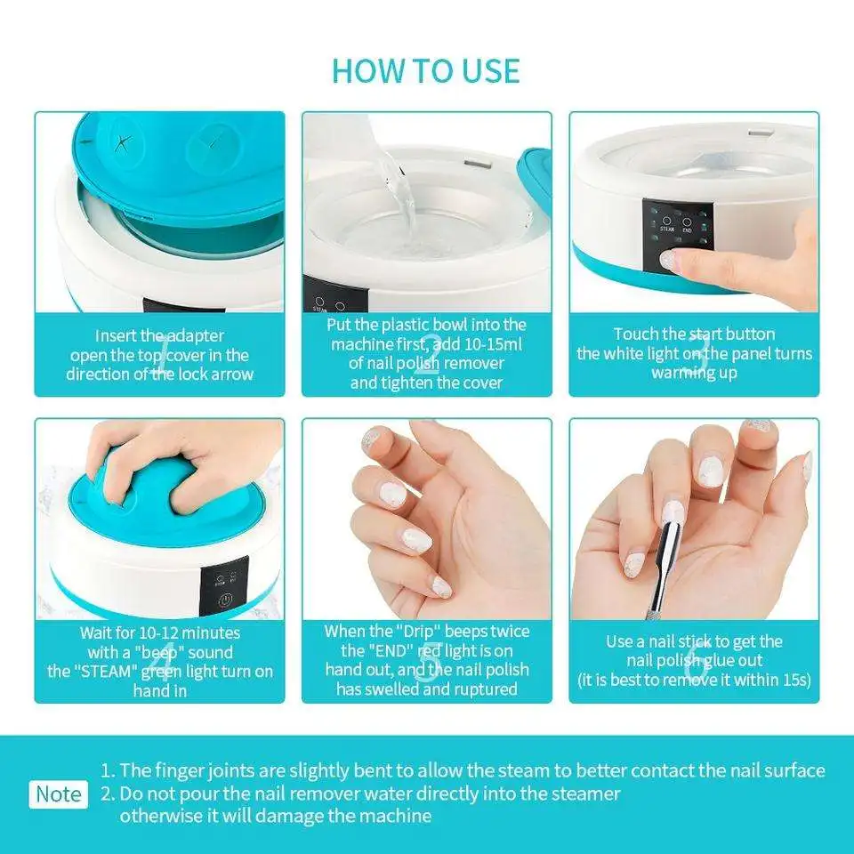 Sunkin Manufacturer Safe Harmless Tools Electric Steam Off Nail UV Gel Polish Remover Machine Nail Steamer For Salon&Home Use