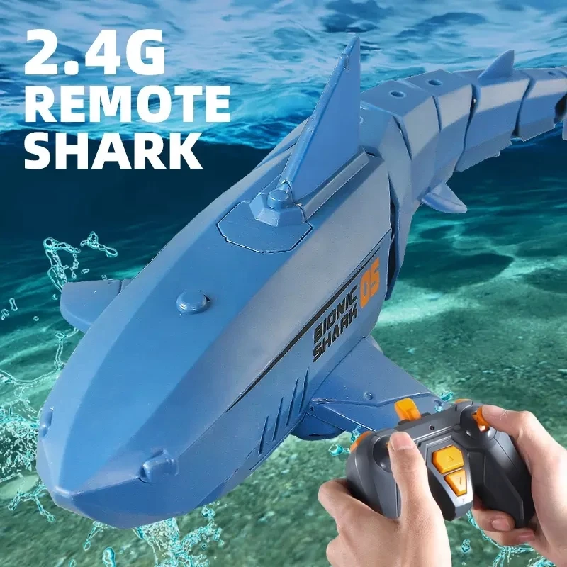 Toys Shark Remote Control Toy 2.4g Remote Control Simulation Shark Boat Underwater Rc Electric Racing Boat