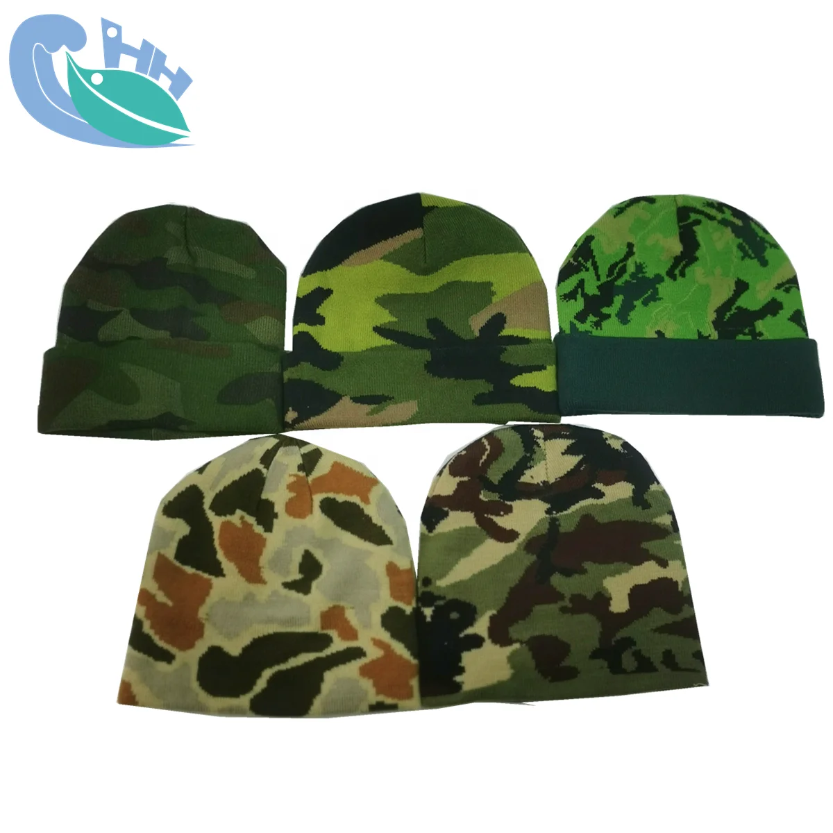 Сделано в Китае, Спортивная жаккардовая акриловая унисекс теплая зимняя вязаная камуфляжная шапка