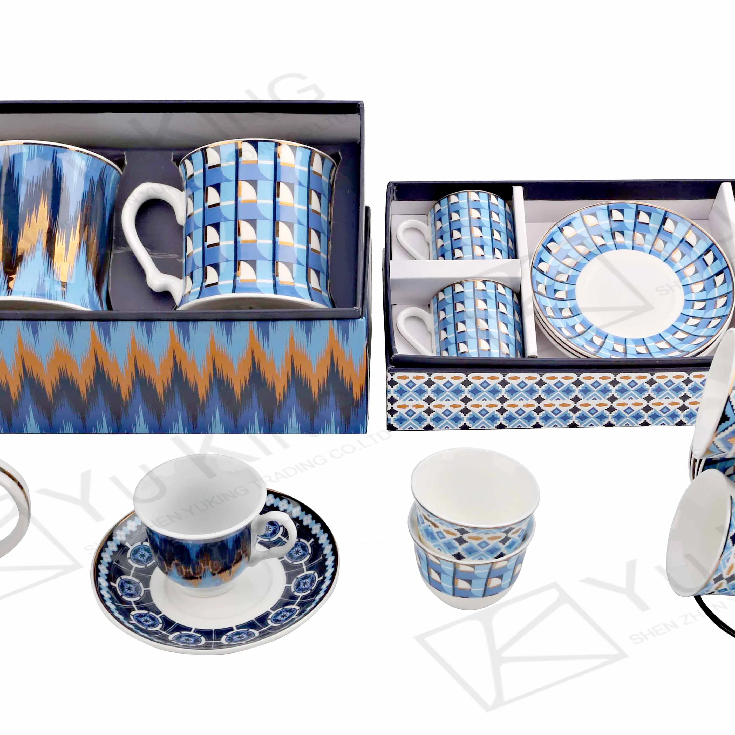 China 2019 Hot New Arab Ceramic Ethiopian Coffee Cup Set Tea Coffee Cookies Sugar Porcelain New Bone China Set  Cups And Saucers