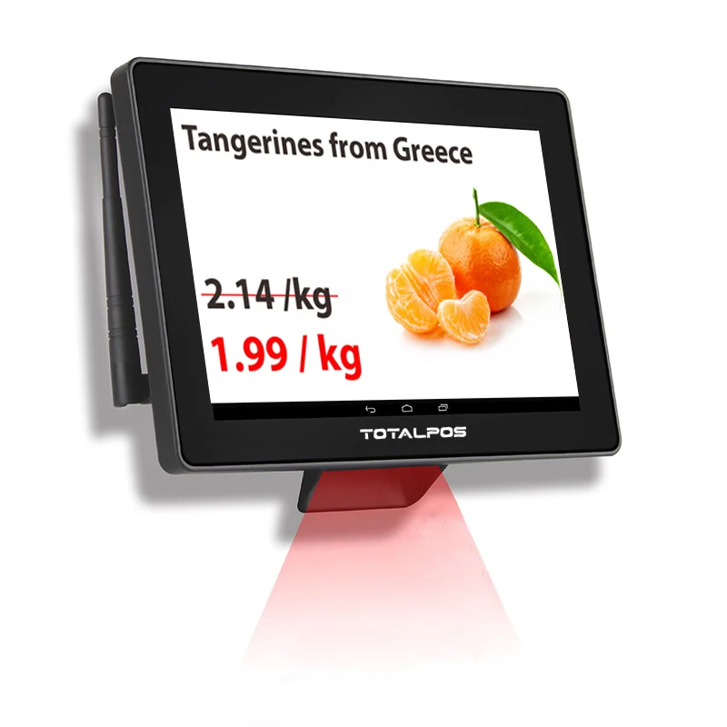 Flat design 10.1 inch all in one cash register advertising koisk android price checker for supermarket