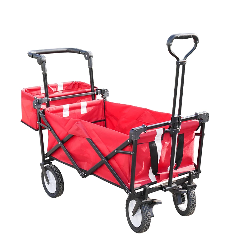 Foldable Wagon Heavy Duty Camping Collapsible Wagon Garden Portable Beach Trolley Outdoor Folding Wagon