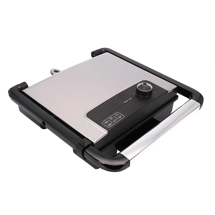 Removable  Oil Tray Panini Machine Electric Contact Grill Flat Plate Grill Panini Sandwich Press Commercial Panini Grill