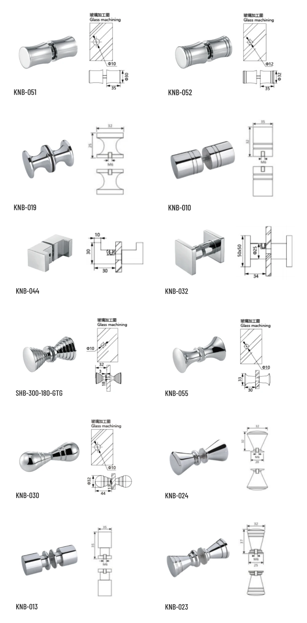Bathroom Knob aluminum Alloy Stainless Steel Shower Glass Door Knob small Glass Door Knob