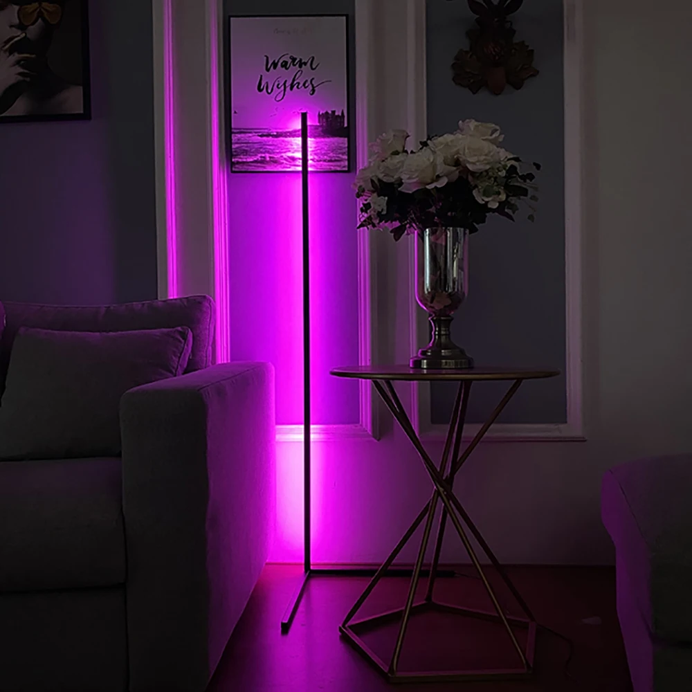 RGBW Remote Control LED Floor Lamp Standing Lights with PVC Body for Home Bedroom Outdoor Decor Corner Lighting