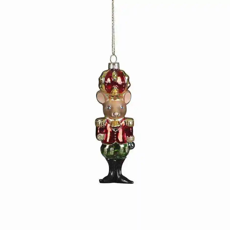 santa heads on the surface of glass christmas tree ornaments