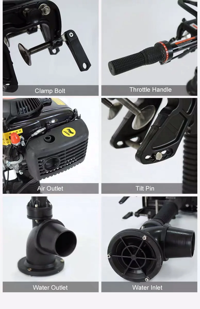 Small Air Cooled Jet Pump 4 Stroke 4HP Outboard Boat Motors