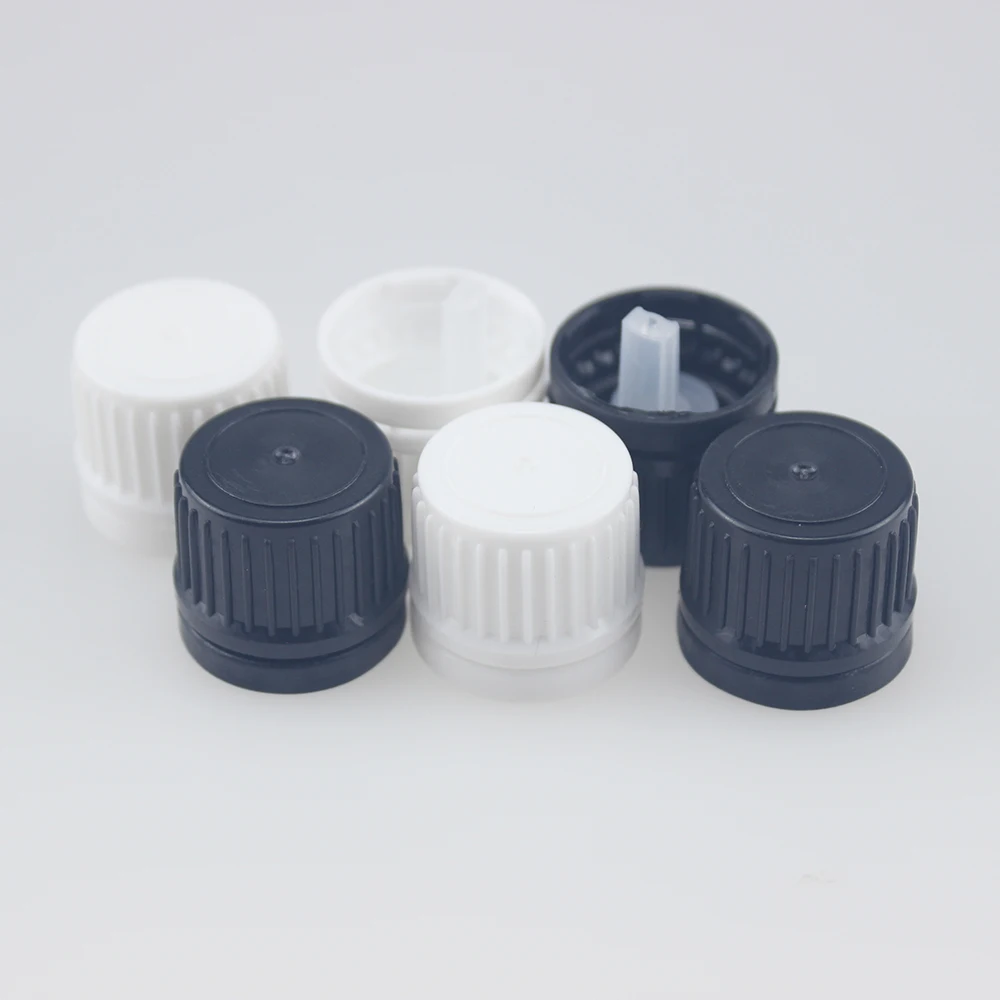 18mm euro  black and white tamper evident screw cap plastic pilfer proof cap