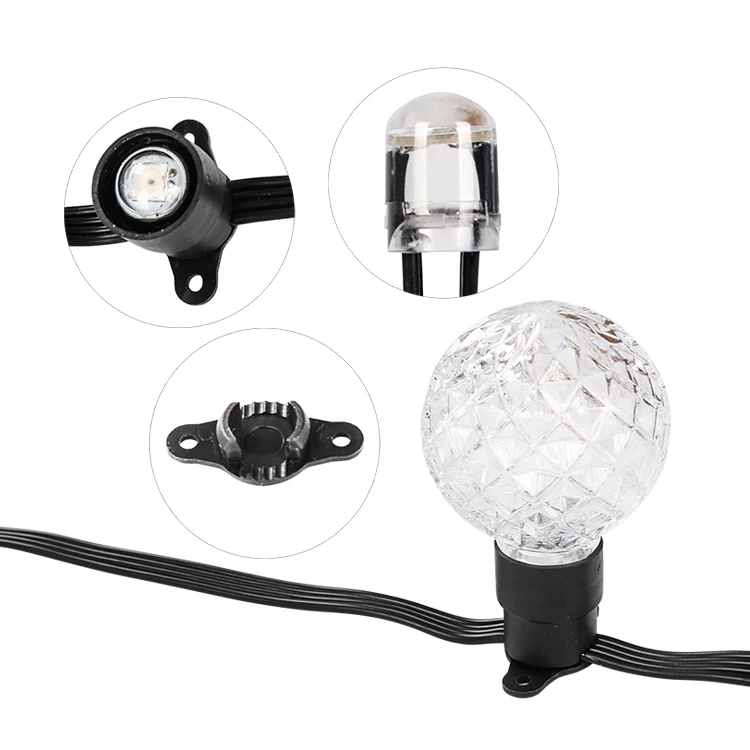 Перманентная Рождественская гирлянда C7 C9 цифровая пулевая головка светодиодная RGB для декоративной