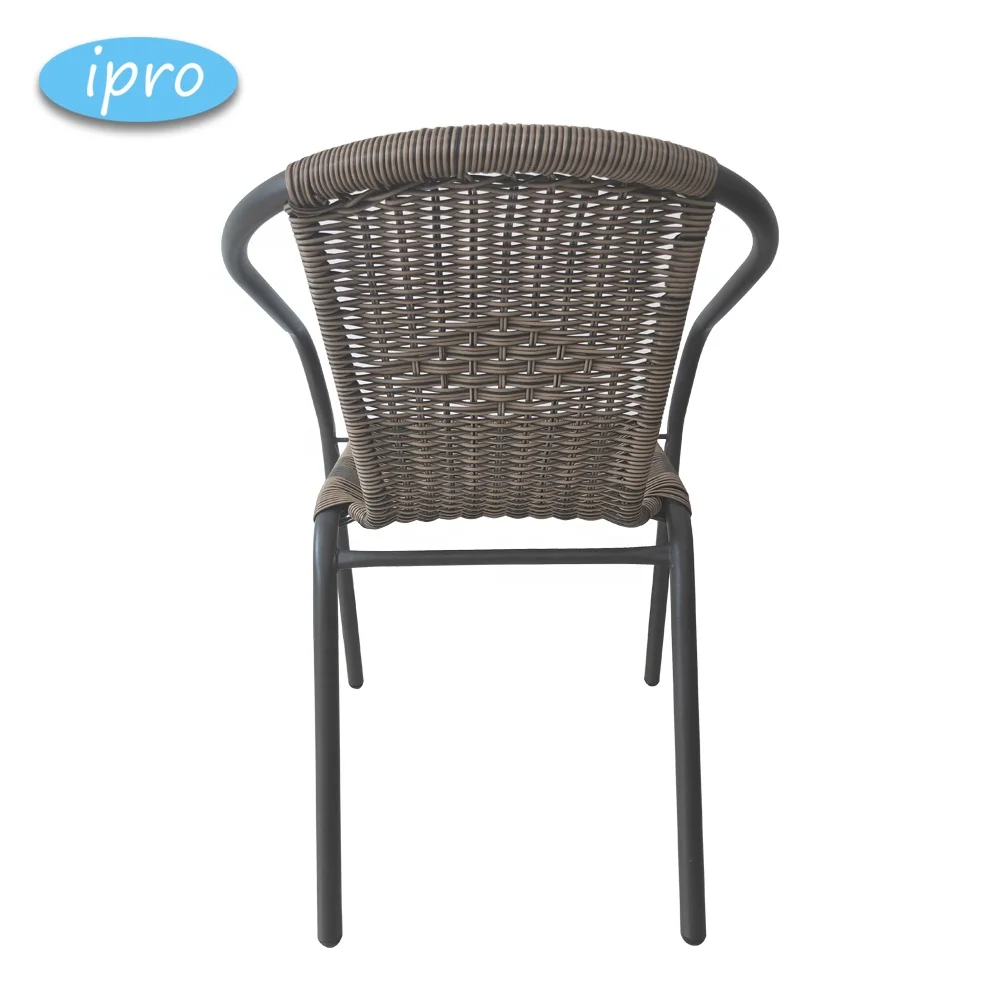 French Chairs Bistro Cheap Wicker Table And for Balcony Outdoor Furniture Power Coating Metal Garden Rattan Chair