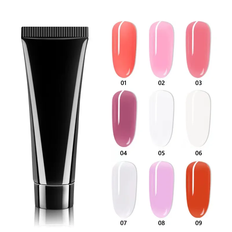 Wholesale UV Gel Nail Extension Brush Quick Building Crystal Glue 9 colors Nail Tips Mold