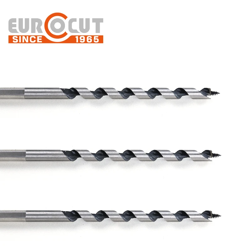 EUROCUT Jobber Auger Bit High Carbon Steel Hex Shank Auger Bohrer Broca Wood Drill Bit For Deep Hole