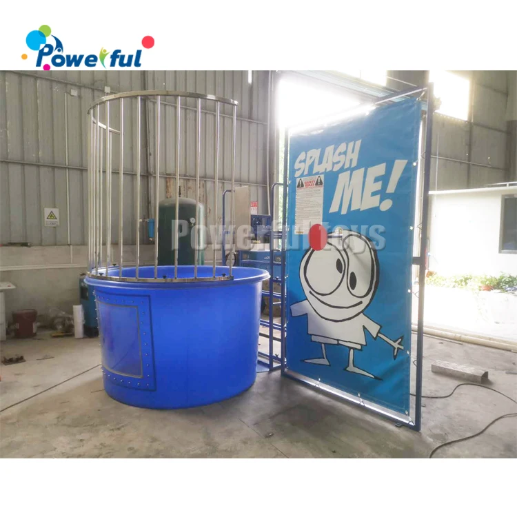 Commercial grade cheap inflatable dunking high striker carnival game water dunker machine dank tank