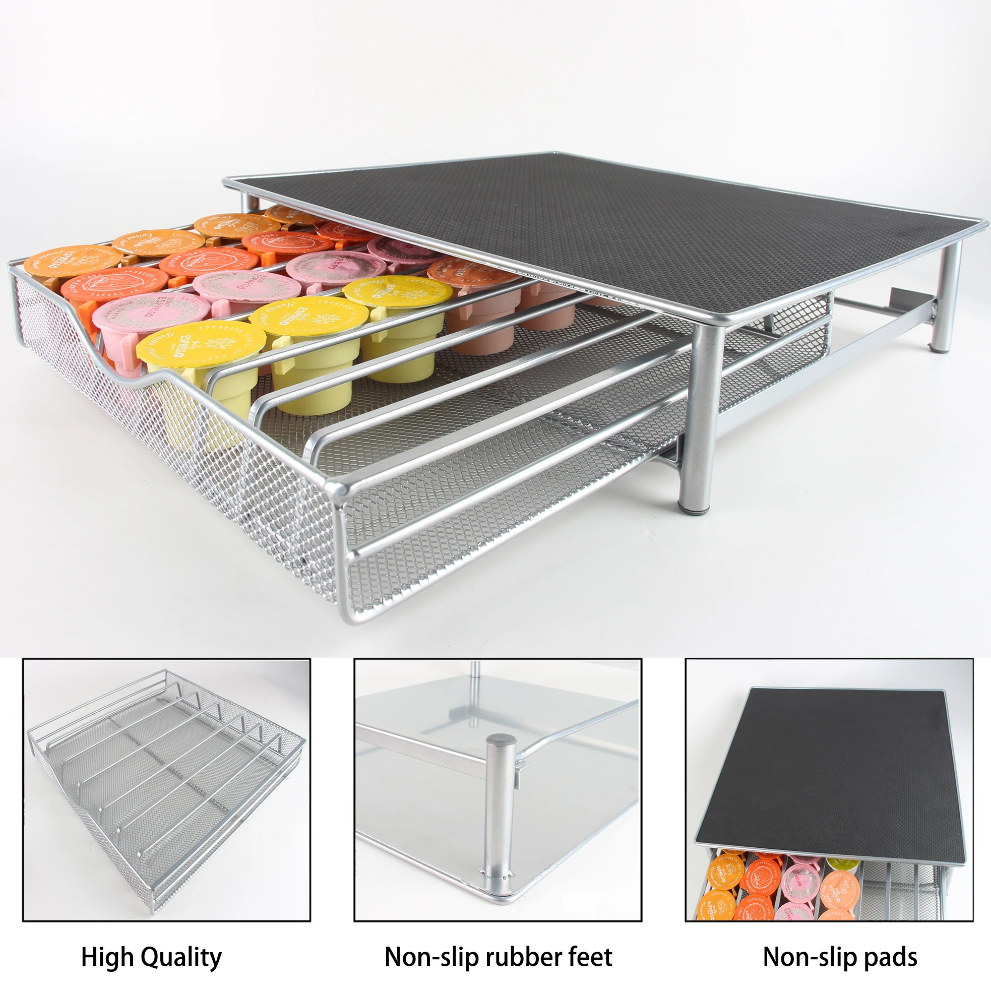 New Vertuo Metal Coffee Pod Storage Drawer Nespresso Coffee Capsule Storage Holder