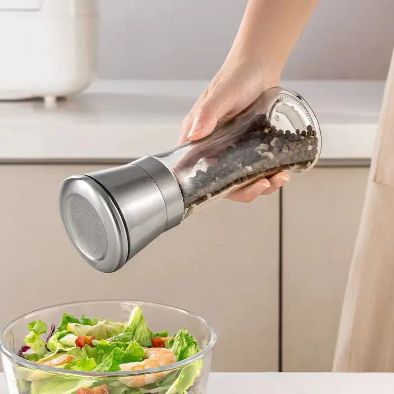 1688 Agent Purchase Household Salt Pepper Mill Grinder Spice Glass Muller Hand Mill Grinding Bottle Kitchen Gadgets Glass Tools