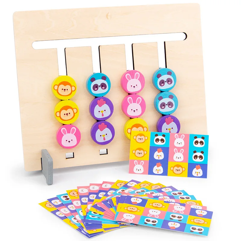 Hot Sale Animal Double Sided Matching Game Logical Reasoning Training Kids Educational Toys Children Wooden Toy