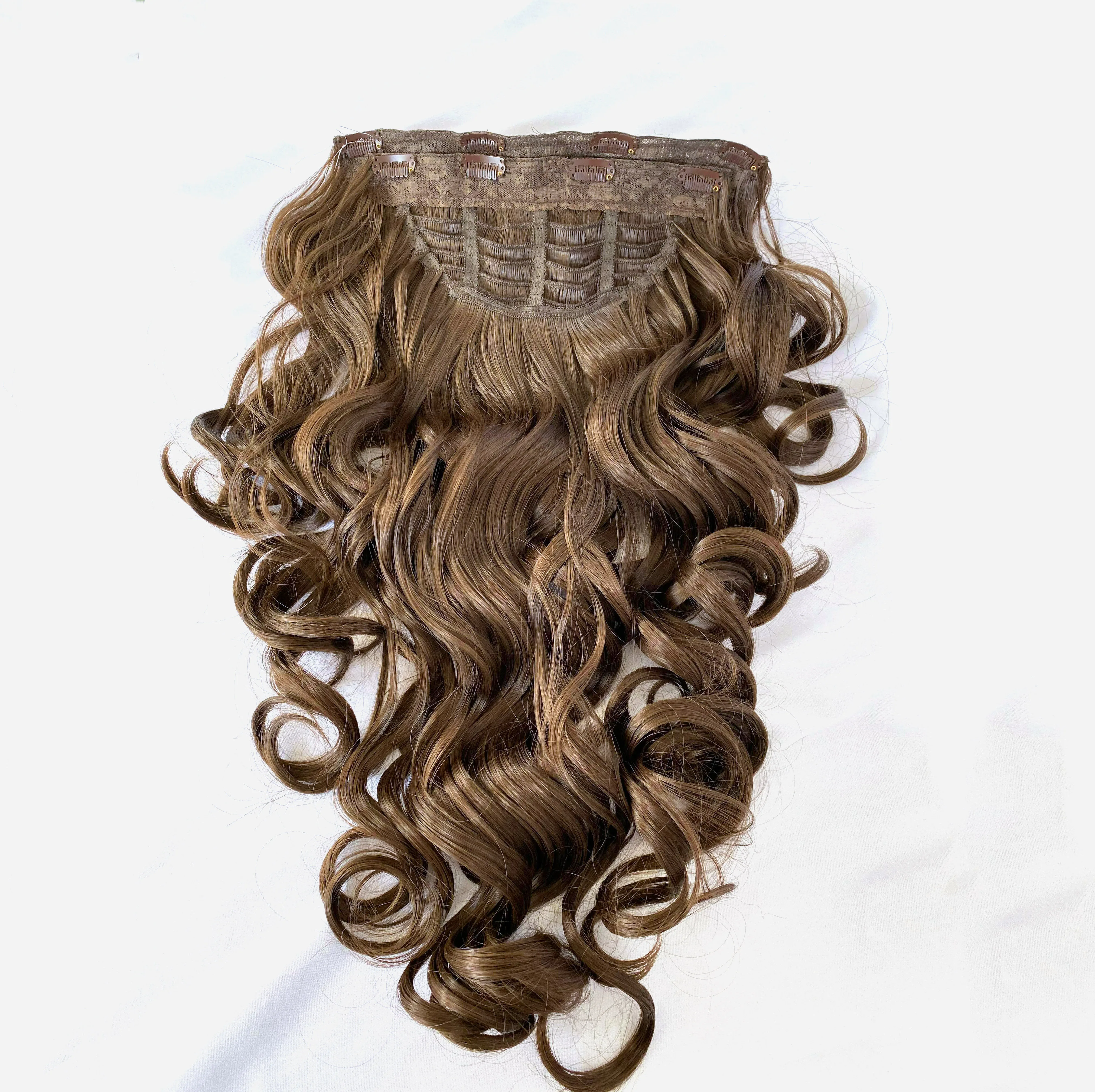 Распродажа две накладные волосы оптом длинные волнистые зажимы для наращивания синтетических волос и парики