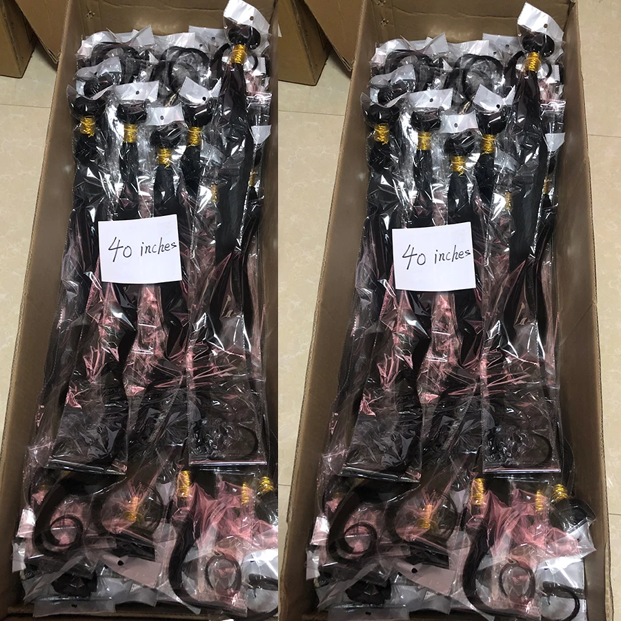 28 30 32 Inches Body Deep Water Wave Human Hair Bundles Indian Virgin Hair Long 34 36 40 Inches Straight Hair Weave Bundles