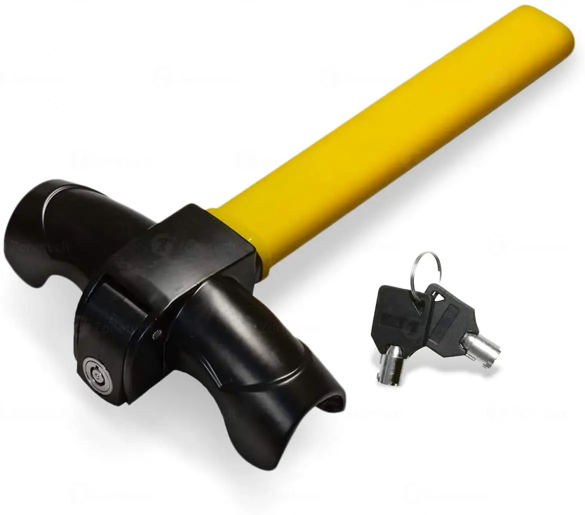 UMEDO Durable Using Aluminum Alloy Universal Heavy Duty Car High Secu Yellow Steering Wheel Locks For Car
