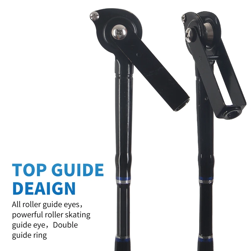 Topline High Quality 130lbs Deep Sea Boat Trolling Rod Tuna Shark Fishing Trolling Rod For Boat Fishing Swivel Tip Big Game Rod