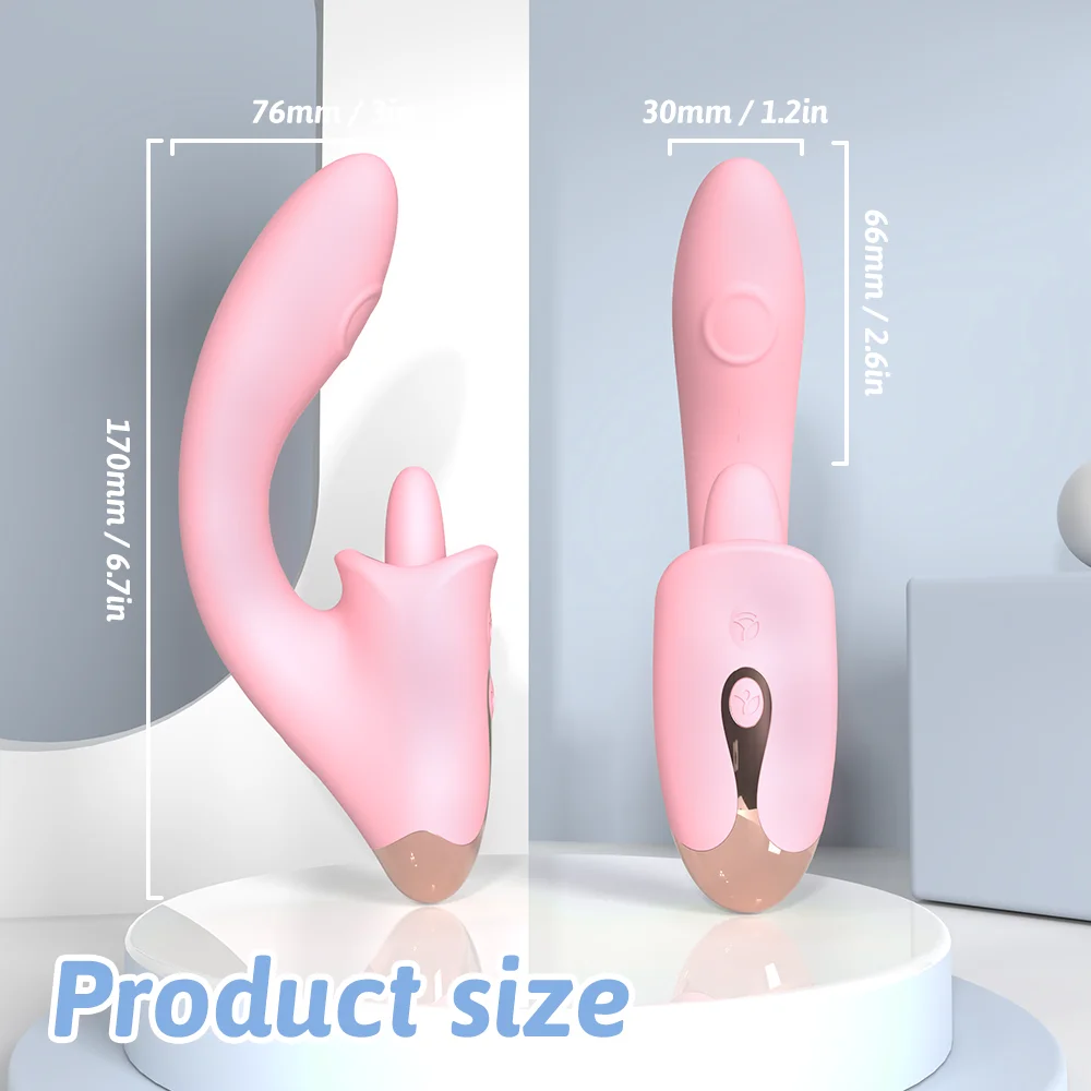 S-hande ali baba 2 in 1 Metal trim Adjustable bend  panting clitoris licking G spot vibrator Double-layer medical silicone