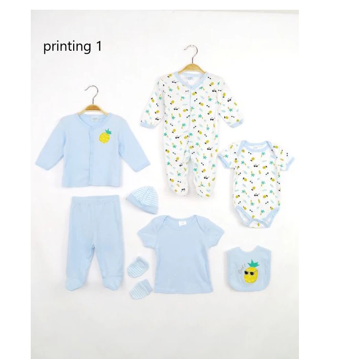 Fast Delivery Of A Sample Private label lotes de existencias polyester 2022 brand long sleeve Baby set 8pcs stocklots apparel