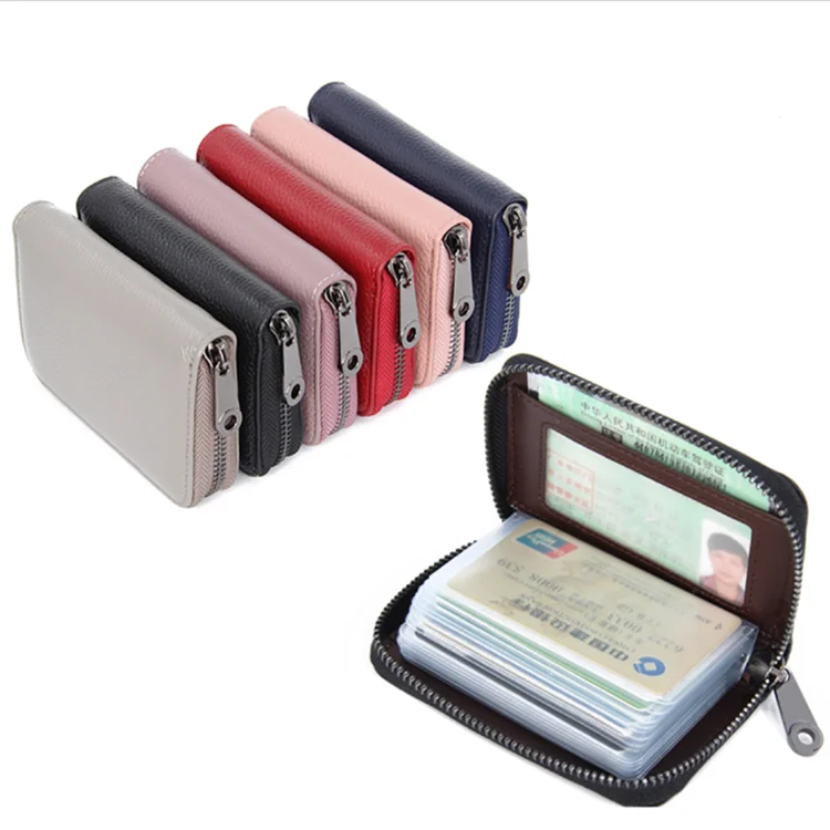 Rfid Car key case,Genuine Leather Car Smart Key Chain Keychain Holder Metal Hook and Keyring Zipper Bag for Men and Women