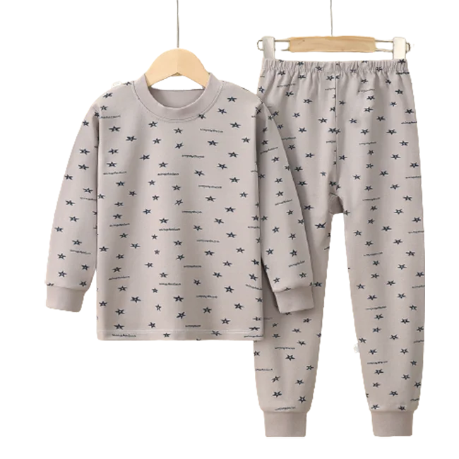 Children pajamas boys girls printed top and pants sleeping suit sets pjs for kids
