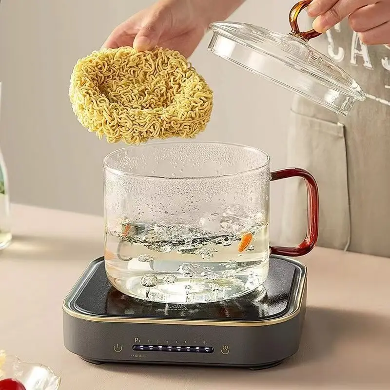 Glass 1700 ml Clear Pot Soup with Handle Borosilicate Glass  Cooking Stew Pot Microwave Stove Dishwasher Safe,Glass Pot Soup