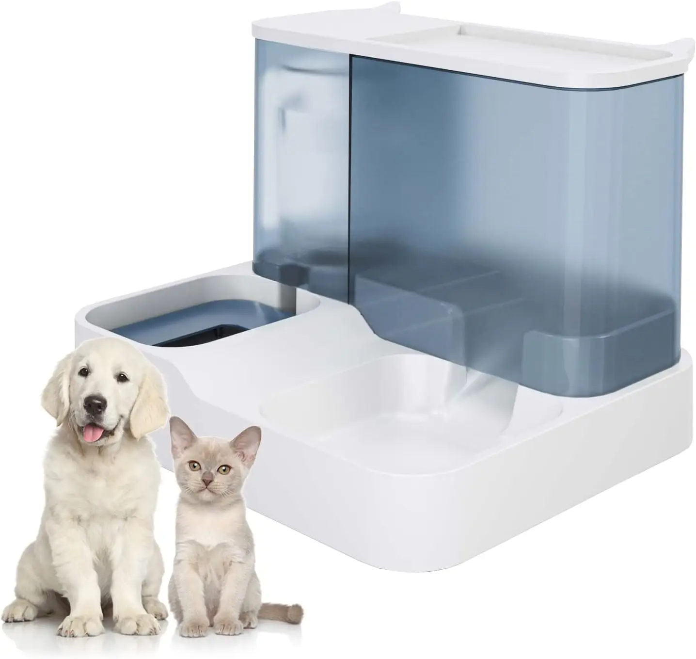Factory direct sale cat waterer feeder pet combination 2 in 1 diet feeding water all in one automatic feeding
