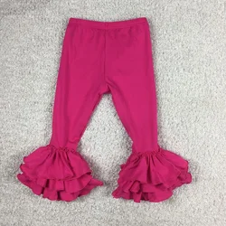 High Quality Baby Cotton Leggings Fall Winter Toddler Girls Solid Icing Ruffle Pants For Kids