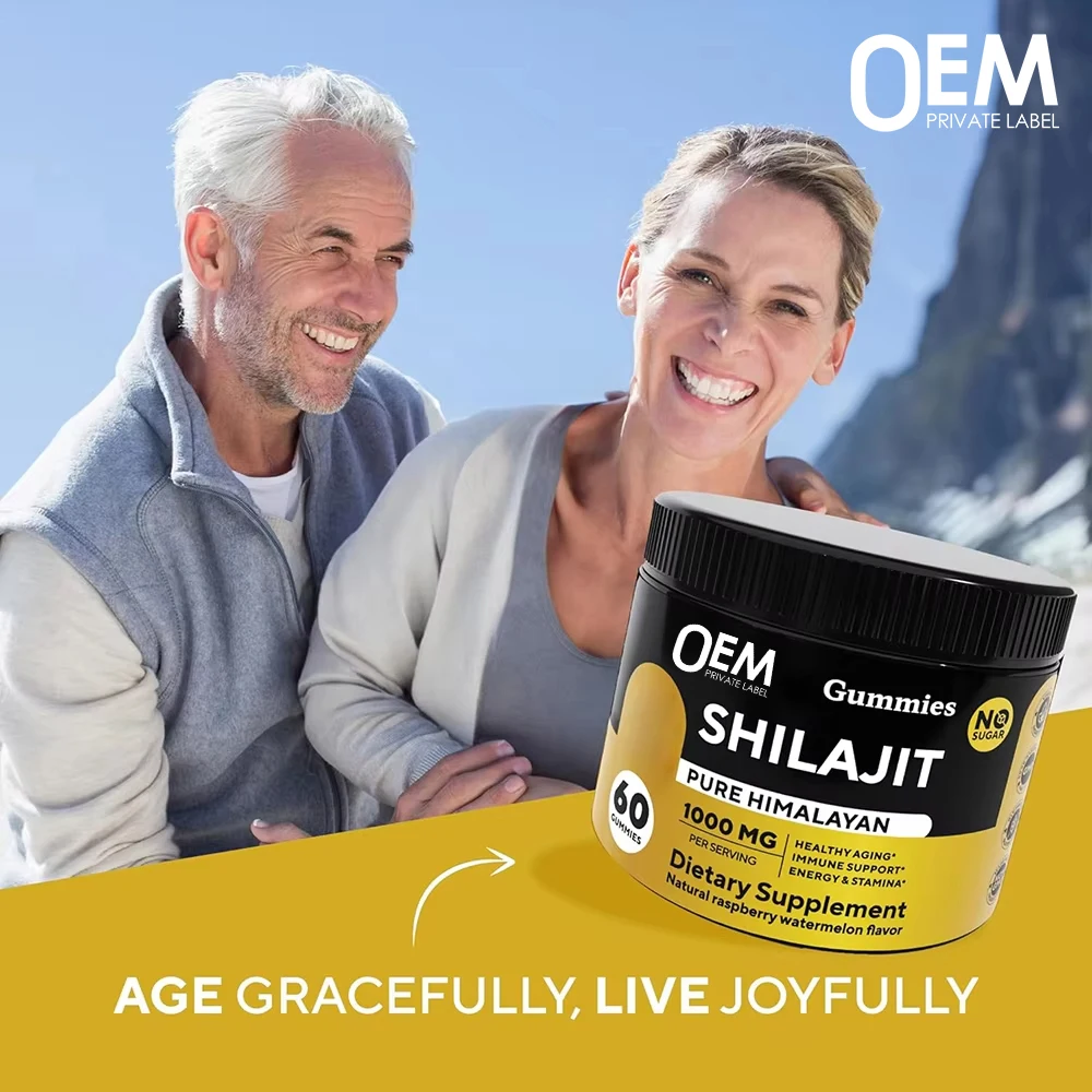 OEM Private Label Shilajit Honey Gummies Himalayan Shilajit Ashwagandha Gummies Supplement For Energy Support And Brain Memory