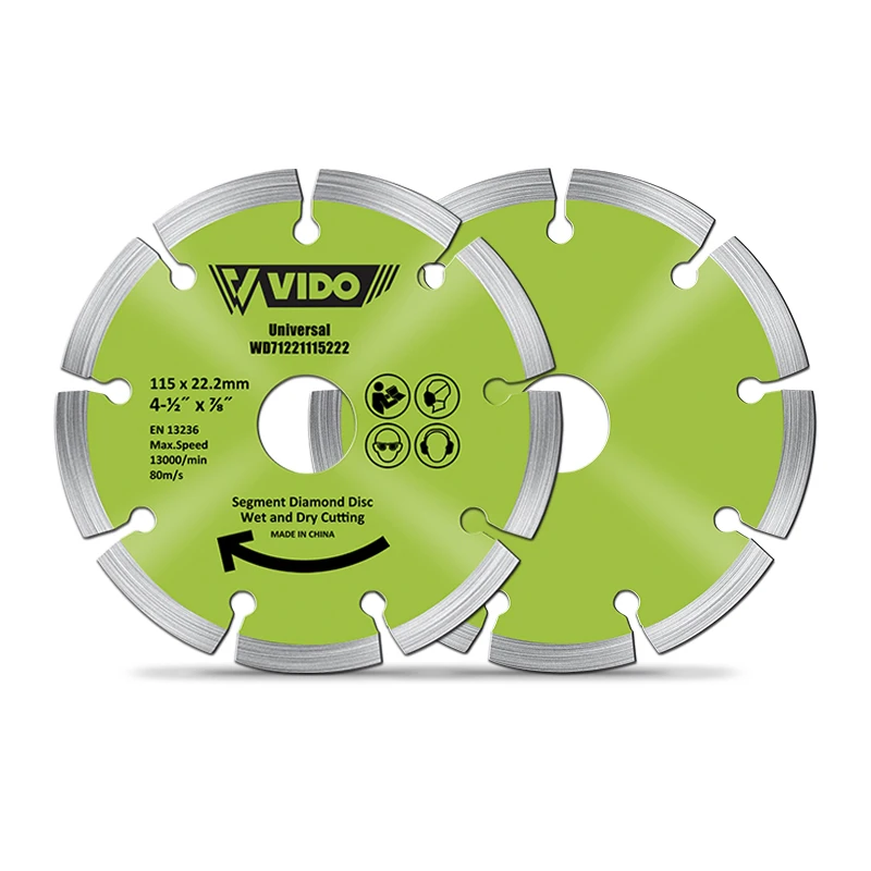 VIDO cutting disc high quality hot sale durable 4.5in 5in 7in 9in segment diamond saw blade for Stone