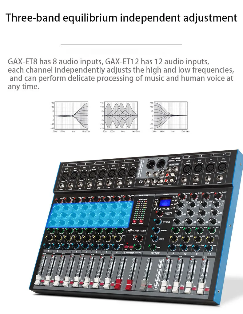 GAX-AL4 Soundcard With 2 Channel UHF Wireless Microphone For Home Studio Recording With High Quality