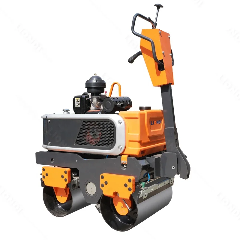 Small double-drum 800 kg hydraulic vibration walk behind double-drum roller hand push asphalt roller DWR-D800
