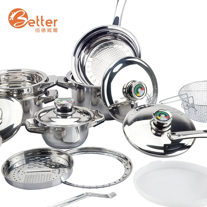 High Technique New Non Stick Pan Set Healthy Stainless Steel Cookware Sets