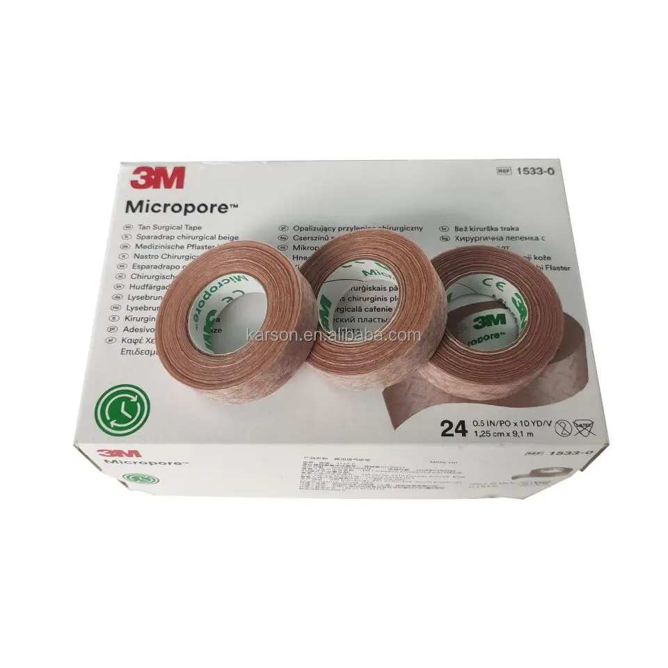 3M Micropore Surgical Tape Tan 1533-0 1.25cmx9.1m 24rolls