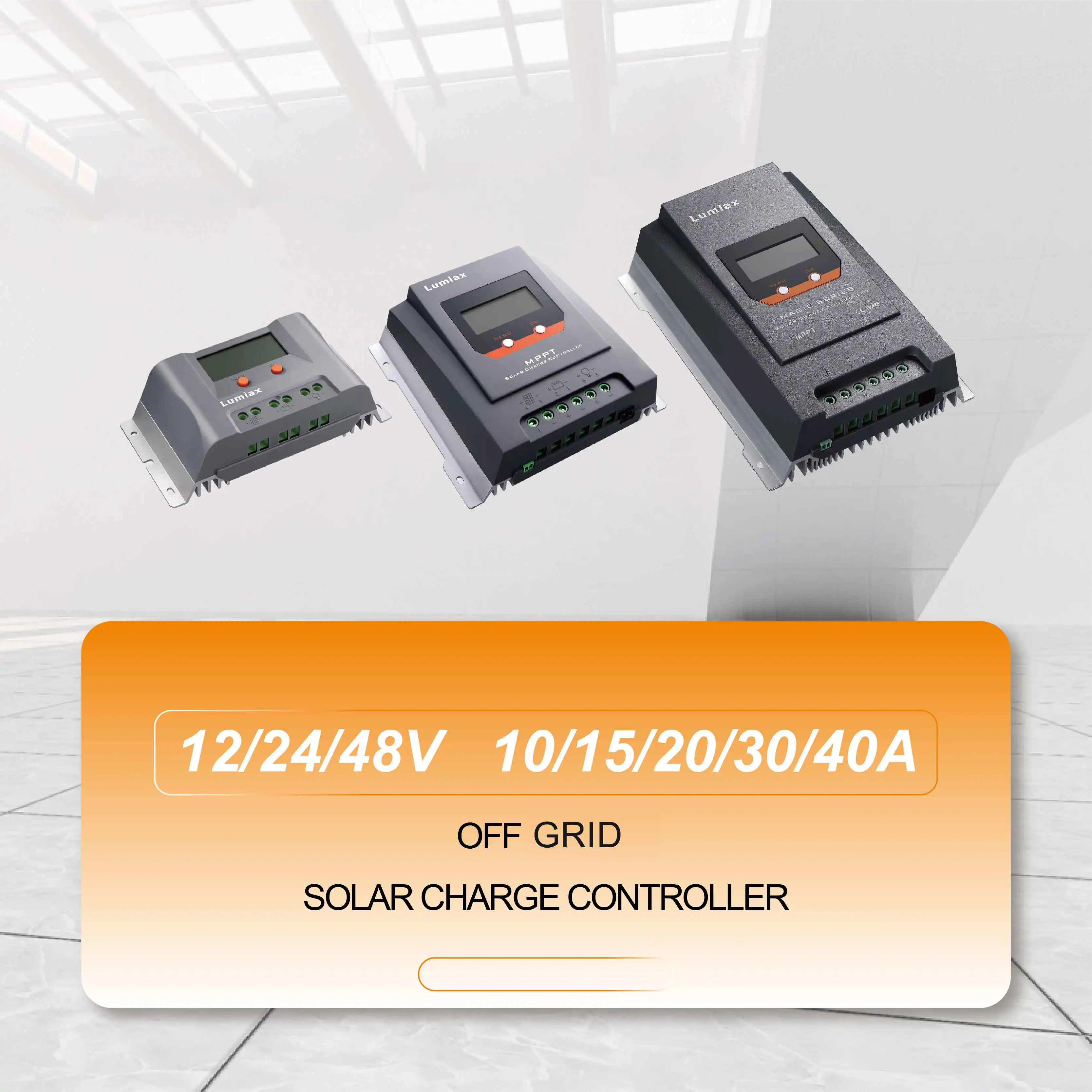 Lumiax 12V 24V 48V 20A 30A 40A 60A auto dc to dc LED regulator solar mppt charge controller