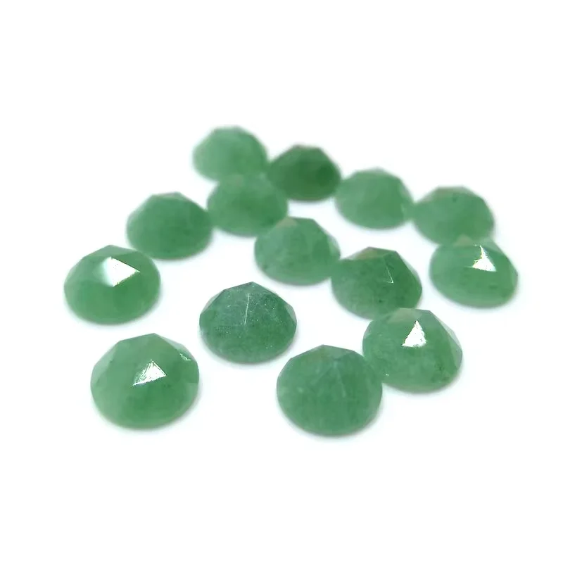 Натуральный свободный драгоценный камень зеленый авантюрин круглый розовый вырезанный кабошон